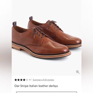 J Crew Oar Stripe Italian Leather Derby’s
